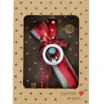 Χριστουγεννιάτικο γούρι 2026 από πορσελάνη με ματάκι και επιγραφή Love Hope Dream