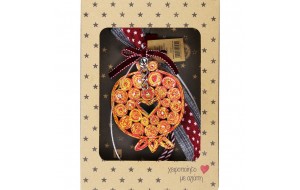 Χριστουγεννιάτικο γούρι 2026 χειροποίητο από ανακυκλωμένα περιοδικά σε σχήμα ρόδι 