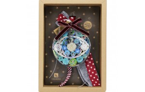 Χριστουγεννιάτικο γούρι 2026 χειροποίητο από ανακυκλωμένα περιοδικά σε σχήμα μάτι 