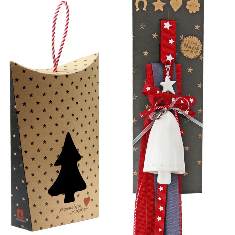 Χριστουγεννιάτικο γούρι 2026 από πορσελάνη σε σχήμα δέντρου