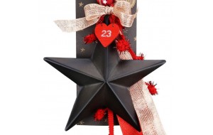 Χειροποίητο χριστουγεννιάτικό μεταλλικό γούρι σε σχήμα αστεριού σε μαύρο χρώμα 33 εκ