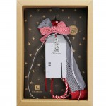 Χριστουγεννιάτικο χειροποίητο ξύλινο γούρι 2026 με σχήμα σπιτιού και φράση Merry Christmas 33 εκ