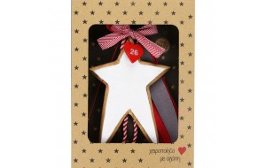 Χριστουγεννιάτικο χειροποίητο ξύλινο γούρι 2026 με σχήμα αστεριού 33 εκ