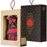 Χριστουγεννιάτικο γούρι 2026 χειροποίητο από σχοινί σε σχήμα σπιτιού σε κόκκινη απόχρωση