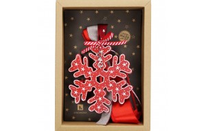 Χριστουγεννιάτικο γούρι 2026 χειροποίητο ξύλινο σε σχήμα χιονιφάδας