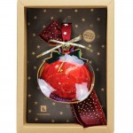 Χριστουγεννιάτικο γούρι 2026 χειροποίητο μεταλλικό σε σχήμα ρόδι με κόκκινη απόχρωση