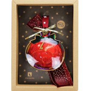 Χριστουγεννιάτικο γούρι 2026 χειροποίητο μεταλλικό σε σχήμα ρόδι με κόκκινη απόχρωση