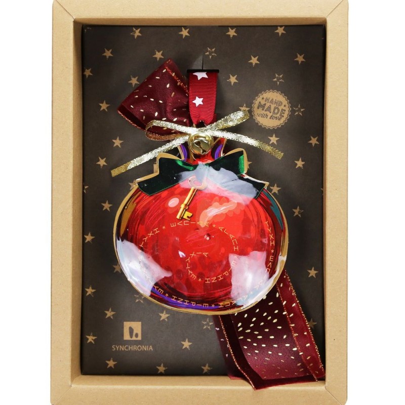 Χριστουγεννιάτικο γούρι 2026 χειροποίητο μεταλλικό σε σχήμα ρόδι με κόκκινη απόχρωση