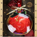 Χριστουγεννιάτικο γούρι 2026 χειροποίητο μεταλλικό σε σχήμα ρόδι με κόκκινη απόχρωση