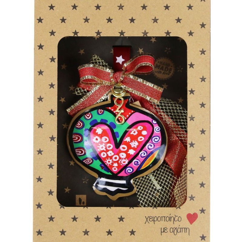 Χριστουγεννιάτικο γούρι 2026 χειροποίητο μεταλλικό σε σχήμα ρόδι boho