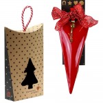 Χριστουγεννιάτικο γούρι 2026 μεταλλικό σε σχήμα καρδιάς σε κόκκινη απόχρωση