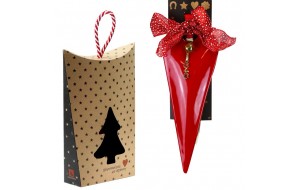 Χριστουγεννιάτικο γούρι 2026 μεταλλικό σε σχήμα καρδιάς σε κόκκινη απόχρωση