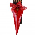 Χριστουγεννιάτικο γούρι 2026 μεταλλικό σε σχήμα καρδιάς σε κόκκινη απόχρωση