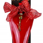 Χριστουγεννιάτικο γούρι 2026 μεταλλικό σε σχήμα καρδιάς σε κόκκινη απόχρωση