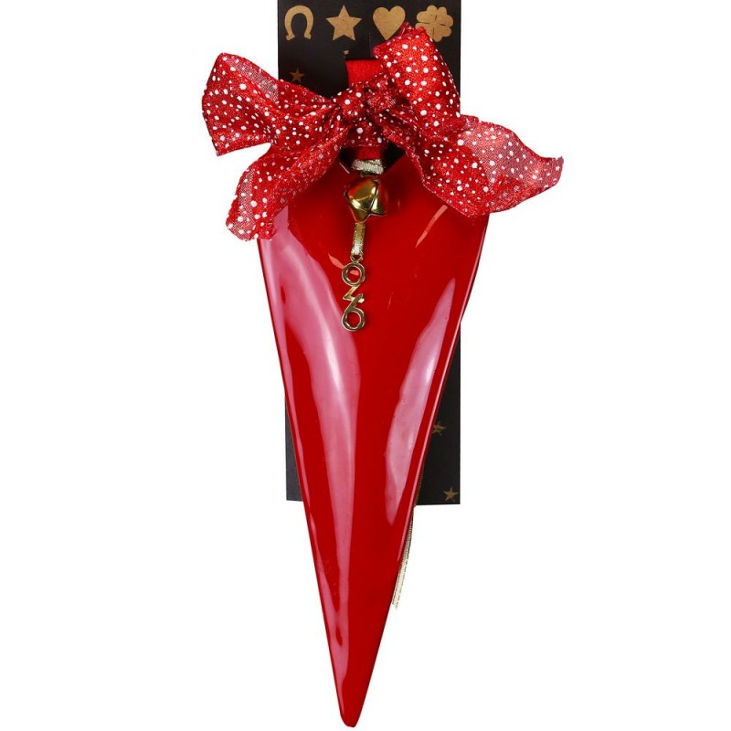 Χριστουγεννιάτικο γούρι 2026 μεταλλικό σε σχήμα καρδιάς σε κόκκινη απόχρωση