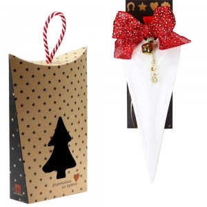 Χριστουγεννιάτικο γούρι 2026 μεταλλικό σε σχήμα καρδιάς σε λευκή απόχρωση