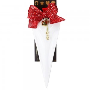 Χριστουγεννιάτικο γούρι 2026 μεταλλικό σε σχήμα καρδιάς σε λευκή απόχρωση