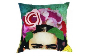 Διακοσμητικό μαξιλάρι με την Frida Kahlo σε πράσινη απόχρωση 45x45 εκ