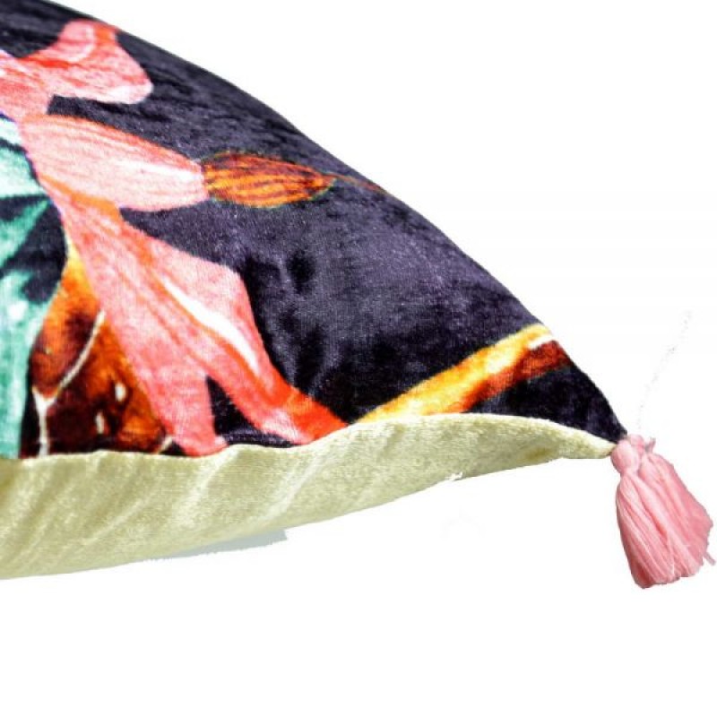 Διακοσμητικό μαξιλάρι βελούδινο με κολίμπρι 50x50 εκ
