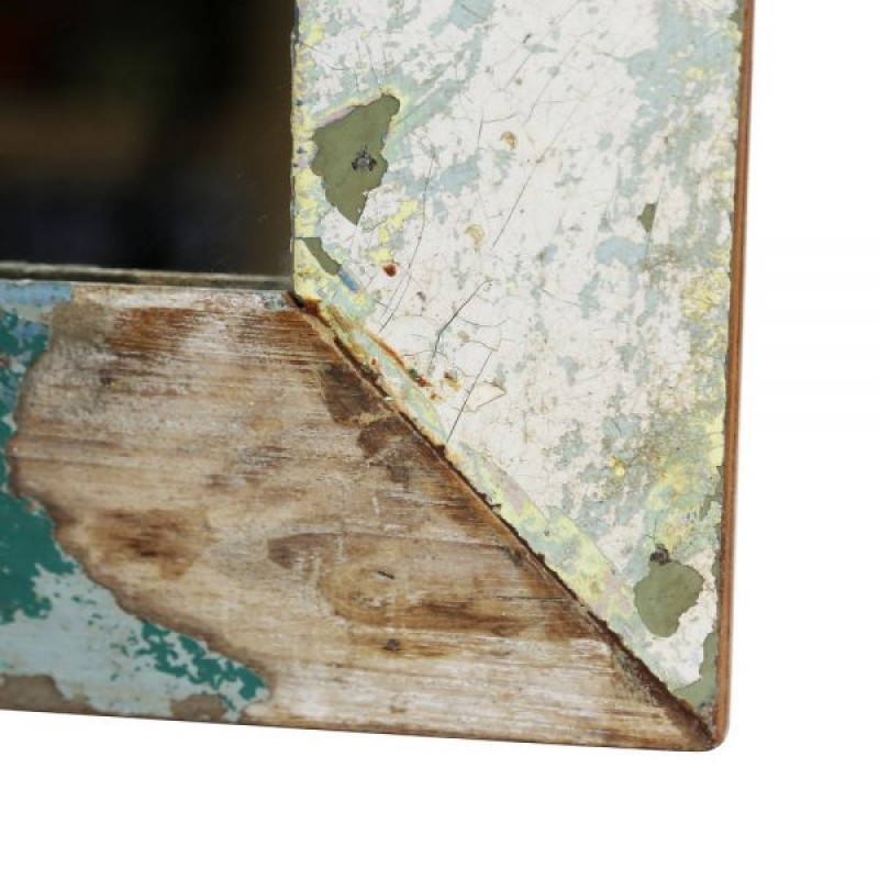 Καθρέπτης με πολύχρωμο ανακυκλωμένο ξύλο 35x40 εκ