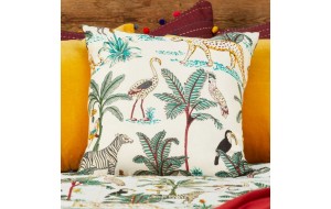 Jungle διακοσμητικό μαξιλάρι με σχέδιο ζώα της ζούγκας 45x45 εκ