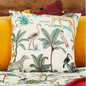 Jungle διακοσμητικό μαξιλάρι με σχέδιο ζώα της ζούγκας 45x45 εκ
