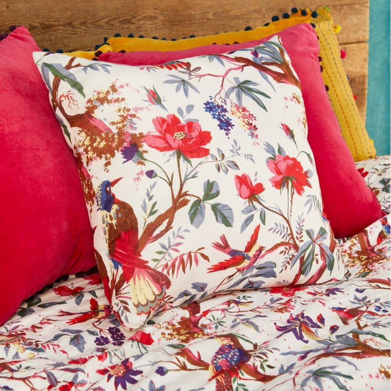 Διακοσμητικό μαξιλάρι με σχέδιο πουλιά στο δάσος 45x45 εκ