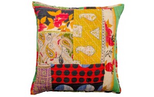 Διακοσμητικό μαξιλάρι vintage Kantha με patchwork 60x60 εκ