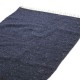 Κιλίμι βαμβακερό χαλί Ηesha μπλε navy μονόχρωμο 75x240 εκ