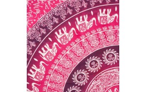 Ριχτάρι ταπισερί με εικονιζόμενους ελέφαντες ροζ βαμβακερό 210x245 εκ 