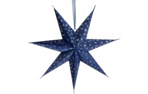 Βελούδινο κρεμαστό αστέρι με Led σε μπλε χρώμα 60 εκ