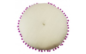 Μαξιλάρι μωβ στρογγυλό κεντητό Mandala 40 εκ