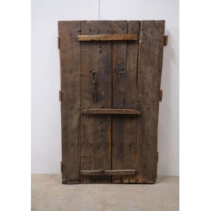 Διακοσμητική vintage διπλή πόρτα από ξύλο και μέταλλο 120x11x187 εκ