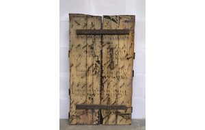 Διακοσμητική vintage διπλή πόρτα από ξύλο και μέταλλο 96x12x170 εκ