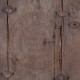 Διακοσμητική ξύλινη vintage πόρτα με χειροποίητα σκαλιστά σχέδια σε φυσική απόχρωση 85x5x136 εκ