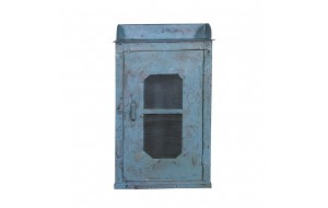 Μεταλλικό rustic ντουλάπι σε μπλε απόχρωση με δίχτυ 50x35x82 εκ