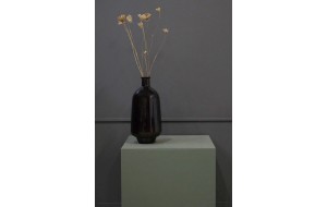 Joy γυάλινο διακοσμητικό βάζο σε καφέ σκούρο χρώμα 29x60 εκ