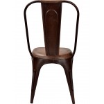 Living μεταλλική καρέκλα σε καφέ απόχρωση με δερμάτινο κάθισμα 41x51x95 εκ