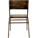 Fresco μεταλλική καρέκλα με ξύλινο κάθισμα σε φυσική απόχρωση 46x62x86 εκ