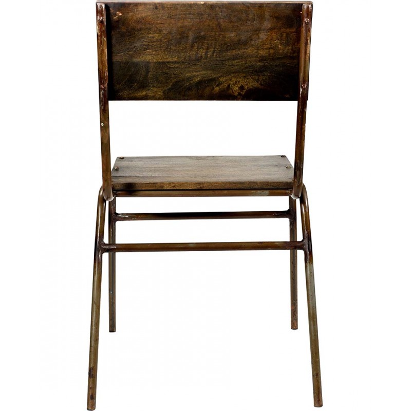 Fresco μεταλλική καρέκλα με ξύλινο κάθισμα σε φυσική απόχρωση 46x62x86 εκ