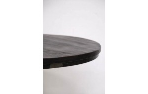 Jack στρογγυλό τραπέζι με επιφάνεια από ξύλο μάνγκο σε μαύρη απόχρωση και μεταλλική βάση 120x75 εκ