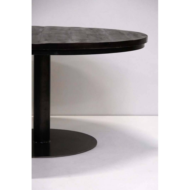 Jack στρογγυλό ξύλινο τραπέζι σε  μαύρο χρώμα 140x75 εκ