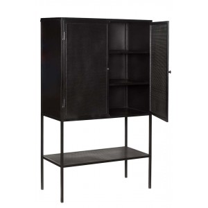Douglas μεταλλική ντουλαπιέρα σε μαύρο χρώμα με δύο εσωτερικά ράφια 100x40x160 εκ