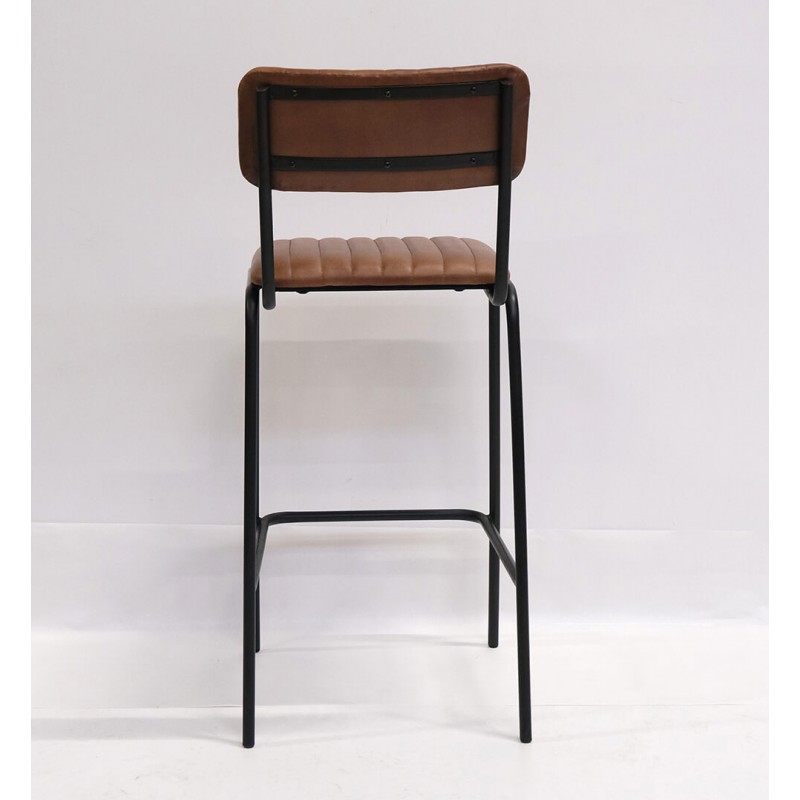 Καρέκλα για μπαρ με καπιτονέ δερμάτινο κάθισμα 50x43x105 εκ