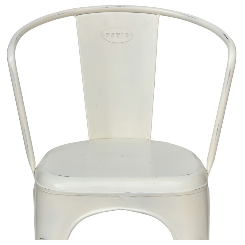 Living μεταλλική καρέκλα σε λευκό χρώμα 54x53x80 εκ