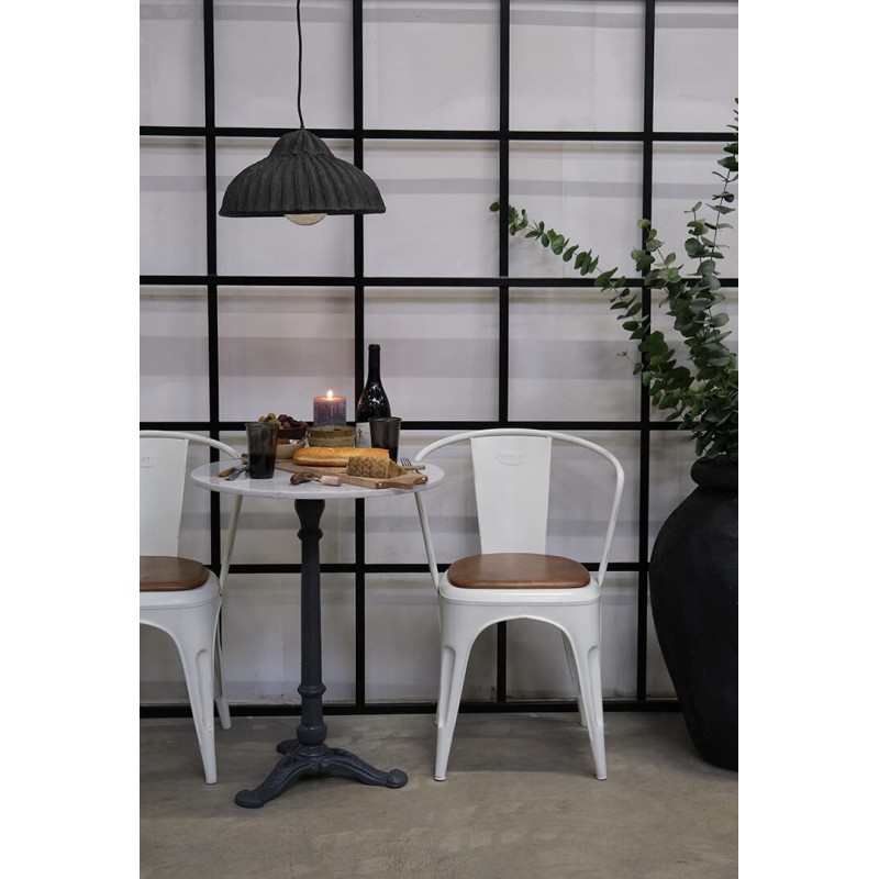 Living μεταλλική καρέκλα σε λευκό χρώμα 54x53x80 εκ
