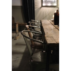 Living μεταλλική καρέκλα σε ασημί ματ απόχρωση 54x53x80 εκ