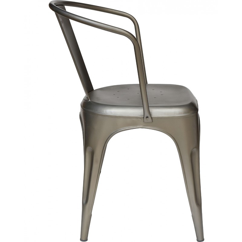 Living μεταλλική καρέκλα σε ασημί ματ απόχρωση 54x53x80 εκ