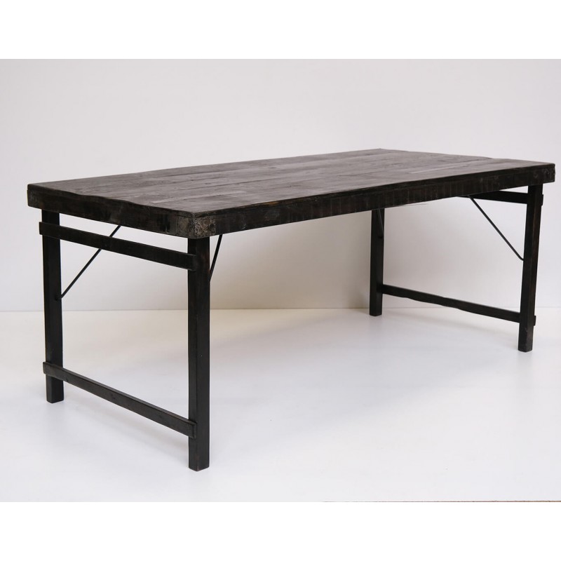 Java τραπέζι από ανακυκλωμένο ξύλο σε μαύρο χρώμα 180x90x74 εκ