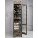 Ξύλινη Vintage βιτρίνα σε φυσική αντικέ απόχρωση 45x46x194 εκ